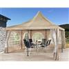 QUICK STAR - Tetto di ricambio per gazebo Sahara, 4 x 4 m, colore: Sabbia