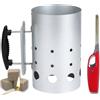 parpyon® Ciminiera Barbecue accendi carbonella BBQ Kit + accendifuoco 48 cubetti e accendi Gas Omaggio - Ideale per Accessori e Barbecue Weber (Kit-3)