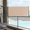 pro.tec Paravento Estraibile 140x300 cm Frangivento in Tessuto per Balcone Schermo Solare Verticale Barriera Privacy - Color Sabbia