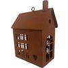 ecosoul Decorazione da giardino rettangolare con anello adatto come lanterna, decorazione da giardino o da appendere, in metallo e ruggine, altezza 23 cm