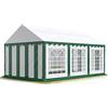 TOOLPORT Tendone per Feste 4x6 m PVC Verde-Bianco 100% Impermeabile Gazebo da Giardino Tendone da Esterno Tenda Party