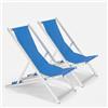 Produce Shop 2 Sedie Sdraio Mare Spiaggia in Alluminio Pieghevole Regolabile Riccione Gold - Blu