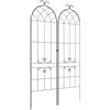 Outsunny Set di 2 tralicci da giardino, supporto in metallo per piante rampicanti, 50L x 181H cm, nero