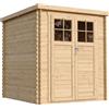 TIMBELA M309F Casetta da Giardino in Legno per Esterni con porta con serratura di alta qualità- A200x204x204cm/3.53 m2 - Piccola Casetta in Legno, Rimessa Attrezzi, Deposito Bici