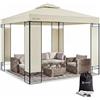Casaria Gazebo Lorca Padiglione 3x3m in Metallo Resistente Idrorepellente con Pannelli Laterali Tendone da Giardino Feste