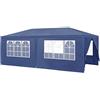 casa.pro Gazebo per Eventi con Copertura Impermeabile Telaio in Accaio Tendostruttura Pieghevole per Giardino Feste e Cerimonie 600x300x255 cm Blu Scuro