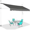 HOMASIS Tende da Sole per Esterno Estensibili, Protezione Solare Regolabile in Altezza, Tenda da Balcone senza Foratura, Tendalino Parasole con Manovella (Grigio, 2M)