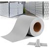 ACXIN Graz Design - Pellicola protettiva in PVC per la privacy del giardino, 30 clip di fissaggio, 450 g/m², 19 cm x 65 m, colore: Grigio chiaro