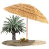 RELAX4LIFE Ombrellone da Spiaggia 175 cm, Parasole Hawaiano in Paglia, Palo Reclinabile, Ideale per Spiaggio, Giardino e Balcone (175 cm)