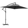 Outsunny Ombrellone Decentrato 3x2 m con Prese d'Aria, Base a Croce e Manovella, Ombrellone da Giardino in Acciaio e Poliestere 160 g/㎡, Protezione UV, per Terrazza e Balcone, Grigio Scuro