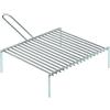 Generico Graticola Camino in Tondino di Acciaio Cromato con Piedi, Ideale per Barbecue e Arrostire, Resistente e Pratica. (35x70 cm)