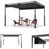 ACXIN Pergola con tetto apribile, tetto in acciaio, impermeabile, 160 g, in poliestere rivestito in PA, gazebo da giardino autoportante con protezione solare regolabile (nero, 3 x 4 m)
