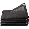 TMGJShd Rete Ombreggiante Panno Parasole Per Protezione Solare Telo A Rete In Tessuto Resistente Ai Raggi Uv Sfuso Nero Per Piante Da Serra Occhielli Inclusi Nero 4-Pin (2mx2m/6.6ftx6.6ft)