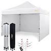 BRIMO Economica Star gazebo pieghevole 3x3 tetto impermeabile al 100% 3 pareti laterali, 8 picchetti e 4 corde per l'ancoraggio, copertura protettiva per tenda da giardino padiglione richiudibile (Bianco)