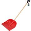 KOTARBAU® Pala da Neve 47 cm con Manico in Legno Pala in Plastica Rinforzata con Raccordi in Metallo con Manico Ergonomico Rosso 135 cm