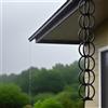 Poxvythb Catena da Pioggia Antica per Giardino, a Anelli Circolari per Raccolta Acqua e Sostituzione Grondaie con Fontana DecorativaNero(2.4m)