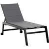 Outsunny Lettino Prendisole in Alluminio e Texteline, Sdraio da Giardino Reclinabile su 5 Livelli Rivestimento Imbottito, 72x168x102cm Grigio