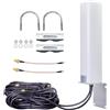 ACONRFTOL 4G 5G LTE Antenna esterna 10dBi 698-2700/3300-3800 MHz con doppio connettore SMA maschio cavo RG58 e cavo RG316 da 15 cm SMA femmina TS9 maschio per router 3G/4G, modem router, wireless