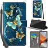 PHINIENLAND Cover per Xiaomi Redmi Note 13 Pro Plus 5G Case PU Pelle Custodia [Kickstand] [Chiusura magnetica] [Slot per Schede], Portafoglio Flip Custodia per Redmi Note 13 Pro+ 5G,Farfalla verde