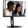 AOC 22E2UMF - Monitor Full HD da 22 pollici, altezza regolabile, altoparlanti, Adaptive Sync 1920x1080, 75 Hz, 4 ms, VGA, HDMI, DP, Hub USB nero, 22 pollice FHD