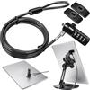 AboveTEK Cavo di Sicurezza con Blocco Compatibile con Laptop, con Piastre Adesive, Kit di Blocco per Tablet con Combinazione a 4 Cifre, Cavo di Bloccaggio Antifurto per Tablet e Cellulari
