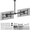 Maclean Supporto a soffitto doppio Maclean MC‑111 B per due TV 34-60″ fino a 40 kg VESA 600×400 inclinazione -25° rotazione 360° altezza regolabile sistema gestione cavi nero