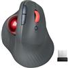 JOMAA Mouse trackball verticale wireless a doppia modalità, mouse ergonomico Bluetooth con controllo del pollice con clic silenziosi, design ergonomico CPI regolabile, batteria integrata da 500 mAh