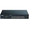 D-Link DGS-1100-10MPV2 Smart Switch Gestito PoE, 8 Porte Gigabit PoE a 130W, 802.3af/at, 2 Porte SFP, Supporto VLAN, Funzionalità layer 2, QoS, 802.3az EEE, Senza Ventole