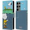 Head Case Designs Licenza Ufficiale Peanuts Charlie, Snoppy & Woodstock metà E Risate Custodia Portafoglio in Pelle Compatibile con Samsung Galaxy S23 Ultra 5G