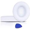 Q&A Beats Studio - Cuscinetti auricolari di ricambio per Beats Studio 2 Studio 3, in morbida pelle proteica, senza fili, B0500 / B0501, colore: Bianco