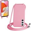 WenBaby Cover Compatible con Samsung Galaxy A14 5G,Cellulare Girocollo Custodia con Cordino TPU Corda Silicone Case Bumper per Samsung Galaxy A14 5G Custodia, Rosa