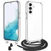 WenBaby Cover Trasparente con Cordino per Samsung Galaxy A54 5G,Custodia con Regolabile Collana per Galaxy A54 5G [Antiurto] [AntiGraffio] [Antiscivolo] Case con Laccio Tracolla, Nero