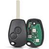 Car Passion Telecomando Compatibile con Dacia Sandero Duster Logan Renault Modus Clio Kangoo Twingo Megane Scenic Trafic Circuito Elettronico 433 mhz Chip Transponder Duplicato Chiave (Lama Piatta)