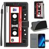 LeviDo-EU LeviDo Cover Compatibile per Samsung Galaxy A5 2017 Silicone Libro PU Pelle Magnetica Flip Portafoglio con Corda Disegni Antiurto Bumper Motivo Custodia Resistente Protettiva Case, Nastro