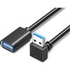 YIGZYCN Cavo di prolunga USB 3.0 a 90 gradi a forma di L maschio a femmina cavo USB di collegamento per spazi ristretti e dispositivi montati a parete Adattatore USB maschio a femmina