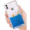 SGVAHY Custodia per iPhone 11, 3D Dynamic Blue Liquido Galleggiante Anatre e Nave Pirata Morbido Silicone Bumper Quicksand Hard Back Case per iPhone 11