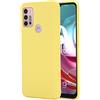 BRAND SET Cover per Motorola Moto G30/G10, Custodia Silicone Liquido con Rivestimento in Tessuto in Microfibra Custodia Soft Touch per Motorola Moto G30/G10-Giallo