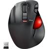Elecom EX-G Mouse trackball per mancini, 2,4 GHz, wireless, controllo del pollice, funzione a 6 pulsanti, design ergonomico, palla rossa, Windows11, macOS (M-XT4DRBK-G)