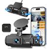 KANDUO Dash Cam a 4 canali per auto, WiFi integrato APP GPS Protezione panoramica a 360 gradi, telecamera anteriore interna laterale e posteriore per auto, 4 telecamere HD 1080p x 4, registrazione simultanea