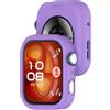 SMYAOSI Custodia per Huawei Watch Fit 4 Smartwatch Cover, Silicone di Ricambio Proteggi Schermo e Pellicole TPU Case Paraurti per Huawei Fit 4 Shell Bumper Accessori (2 Pezzi Viola Scuro)