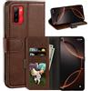 UOGNADGD Custodia in Pelle a Libretto Compatibile con Ulefone Note 12 Portafoglio con Slot per Carte, Chiusura Magnetica, RFID Antiurto (Marrone Scuro)