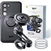 SP CONNECT Moto Bundle II AVM Xtreme | SPC+ | Supporto compatibile con Samsung S23 | Supporto per cellulare per moto | Supporto per cellulare Smartphone | Accessori ammortizzati per scooter motorino