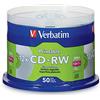 Verbatim CD-RW 80MIN 700MB 2X-4X DataLifePlus Silver Inkjet Printable 50pk Spindle