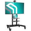 ONKRON Supporto TV da Pavimento 50-86 pollici, Carico Totale fino a 105,9 kg, VESA 200x200-800x500 mm, Carrello Porta TV con Ruote, Porta Televisore da Terra, Mobile, con Ripiani, Nero TS1881-B