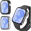 SEIAIYG Custodia per Huawei Watch Fit 3, [2 Pezzi] Ultra Sottile TPU Antiurto Protettiva Caso Cover per Huawei Watch Fit 3 - Nero+Trasparente