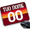 csm informatica Tappetino Mouse Pad Gadget Compatibile per tifoso giallorosso della magica Calcio personalizzabile Tuo nome e Numero Stile maglia strisce tifosi romanisti