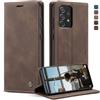 WenBaby CaseMe Cover per Samsung Galaxy A72, Magnetica Cover a Libro con Slot per Schede, Custodia in PU Pelle Portafoglio per Samsung Galaxy A72, Marrone Scuro