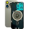 Generico FRECS Back Cover Vetro SCOCCA Posteriore iPhone 15 PRO Max Completo + Magnete (Titanio Naturale)