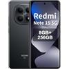 XIAOMI Redmi Note 15 5G 8GB+256GB,Smartphone display AMOLED FHD+da 6,77,Snapdragon 6 Gen 3,fotocamera da 108 MP,batteria da 5520 mAh,nero
