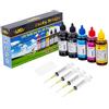 LKB 5x100ml, Kit di ricarica inchiostro per HP 950 951 60 61 952 902 901 61 60 62 63 21 22 920 940 934 564 932 933 711 970 92 92 4 95 96 97 Cartuccia o CIS CISS System 4 Colore Set (500ml)-UK